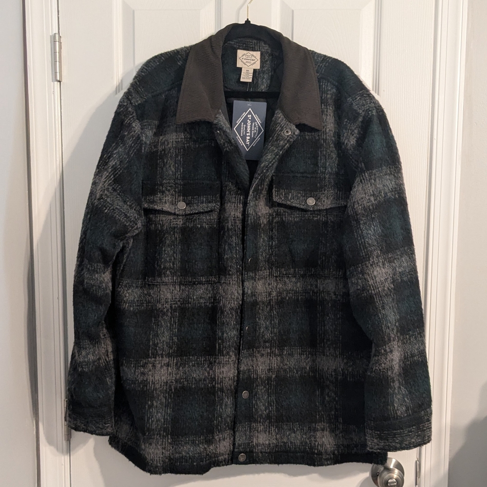 Green and Gray Jacket With Corduroy Collar by St. John's Bay XXL